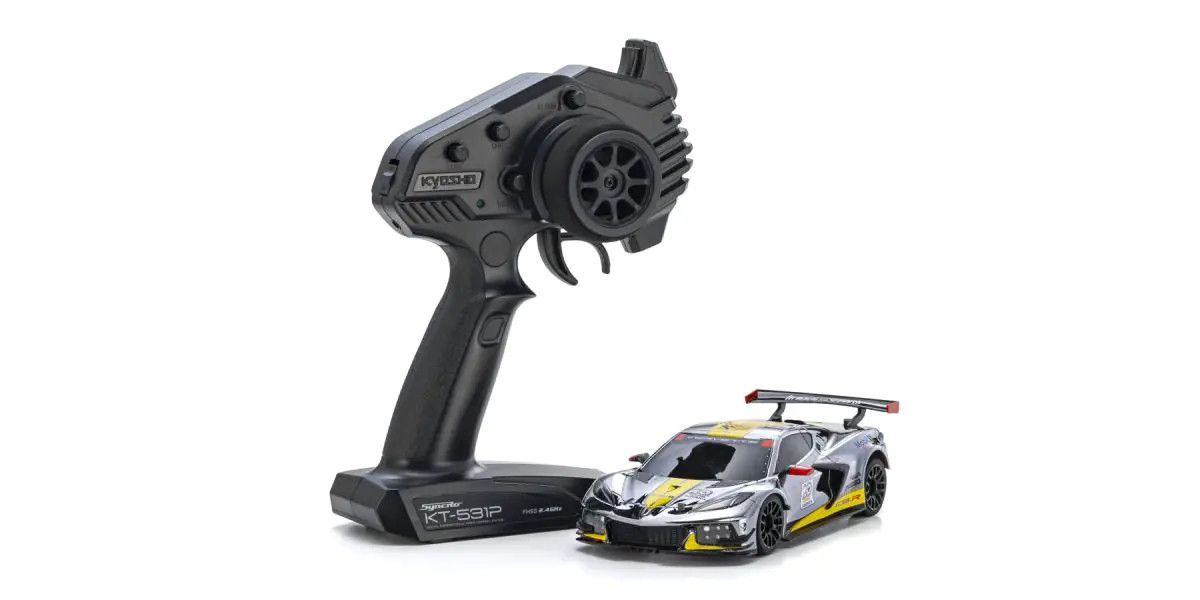 Kyosho Mini-Z RWD Readyset MR-04 Chevrolet Corvette C8.R Chrome Yellow