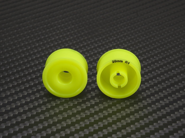 PN Racing 2WD Machine Cut Delrin Formula Flanged Wheel 11mm x 20mm +1 Offset Yellow