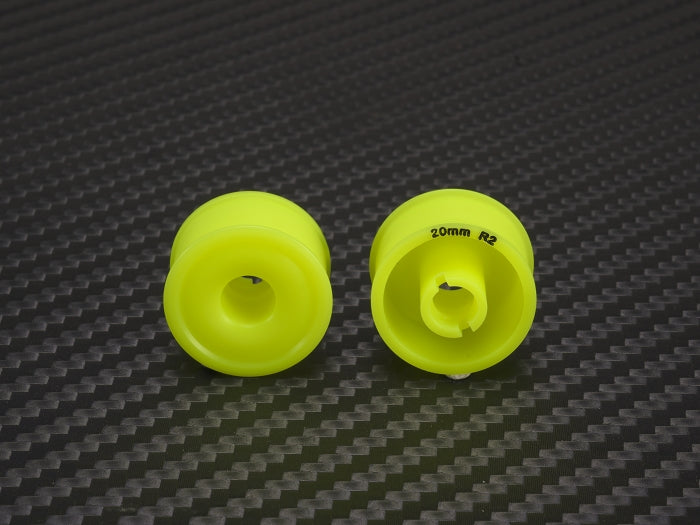 PN Racing 2WD Machine Cut Delrin Formula Flanged Wheel 11mm x 20mm +2 Offset Yellow