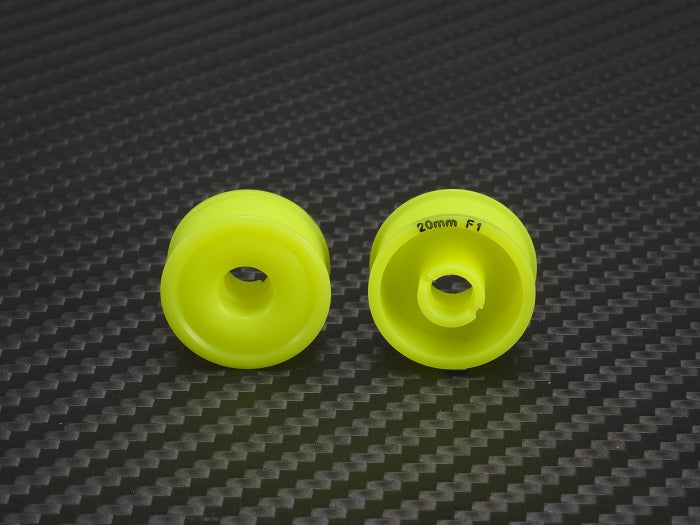 PN Racing 2WD Machine Cut Delrin Formula Flanged Wheel 8.5mm x 20mm +1 Offset Yellow