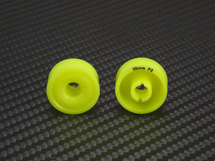 PN Racing 2WD Machine Cut Delrin Formula Flanged Wheel 8.5mm x 20mm +2 Offset Yellow