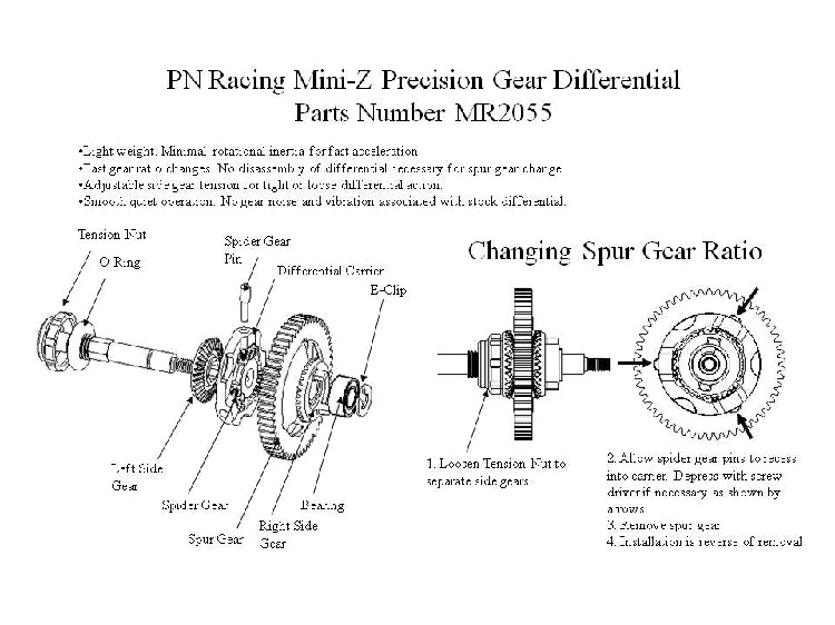 PN Racing 64P 51T Spur Gear for Gear Diff
