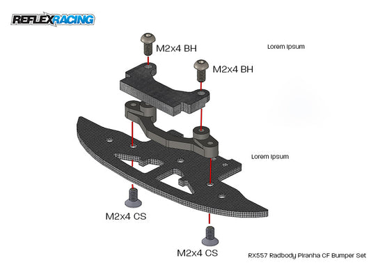 Reflex Racing Radbody Piranha Carbon Fiber Bumper Set
