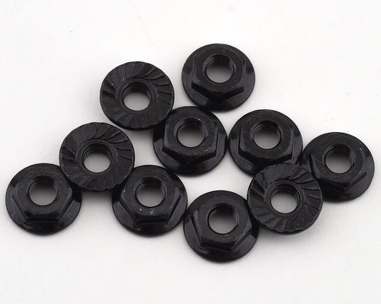 Team Associated M4 Low Profile Serrated Steel Black Wheel Nuts (10 pcs)