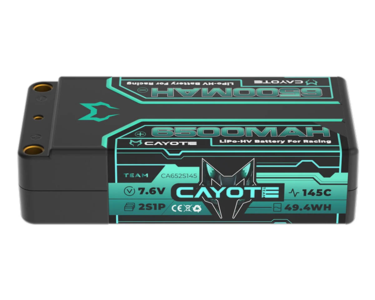 Cayote 2S 145C LCG Shorty LiHV Battery (7.6V/6500mAh) w/ 5mm Bullets