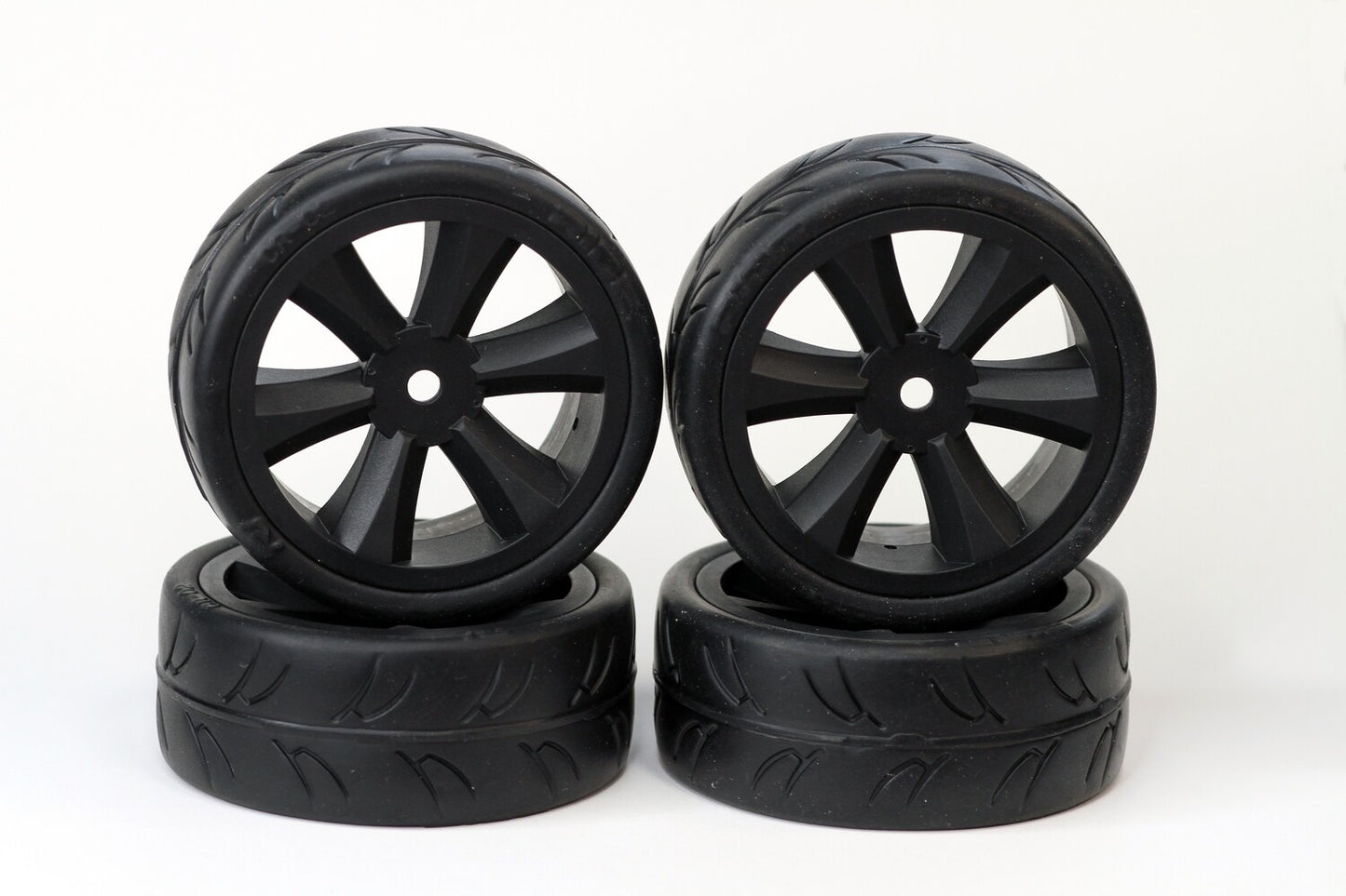 Gravity RC Non Belted Pre Glued USGT Tires Black Edge Wheel
