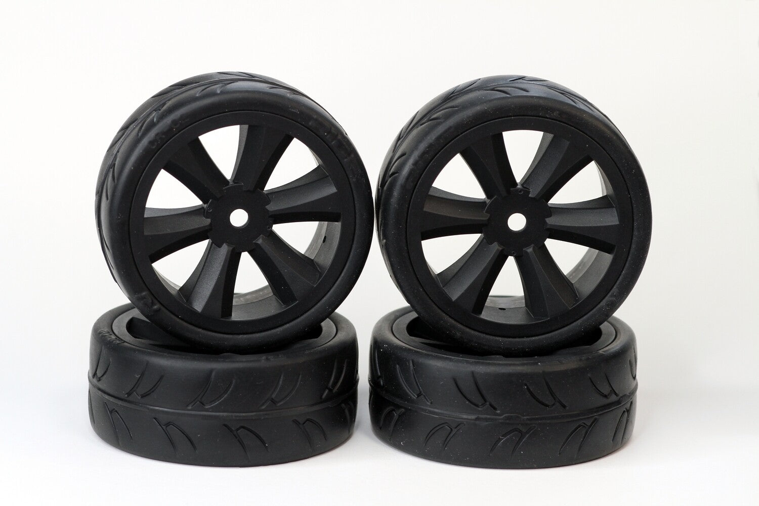 Gravity RC Non Belted Pre Glued USGT Tires Black Edge Wheel