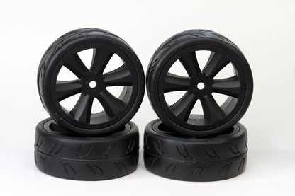 Gravity RC Non Belted Pre Glued USGT Tires Black Edge Wheel