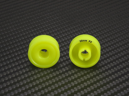 PN Racing 2WD Machine Cut Delrin Formula Flanged Wheel 8.5mm x 20mm +2 Offset Yellow