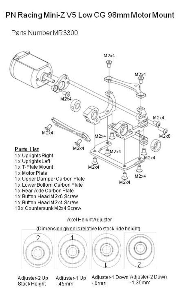PN Racing V5 Gimbal Motor Mount System Upper Parts
