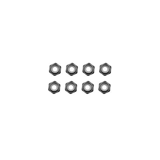 Team Associated M2 Locknuts, Black Aluminum (8pcs)