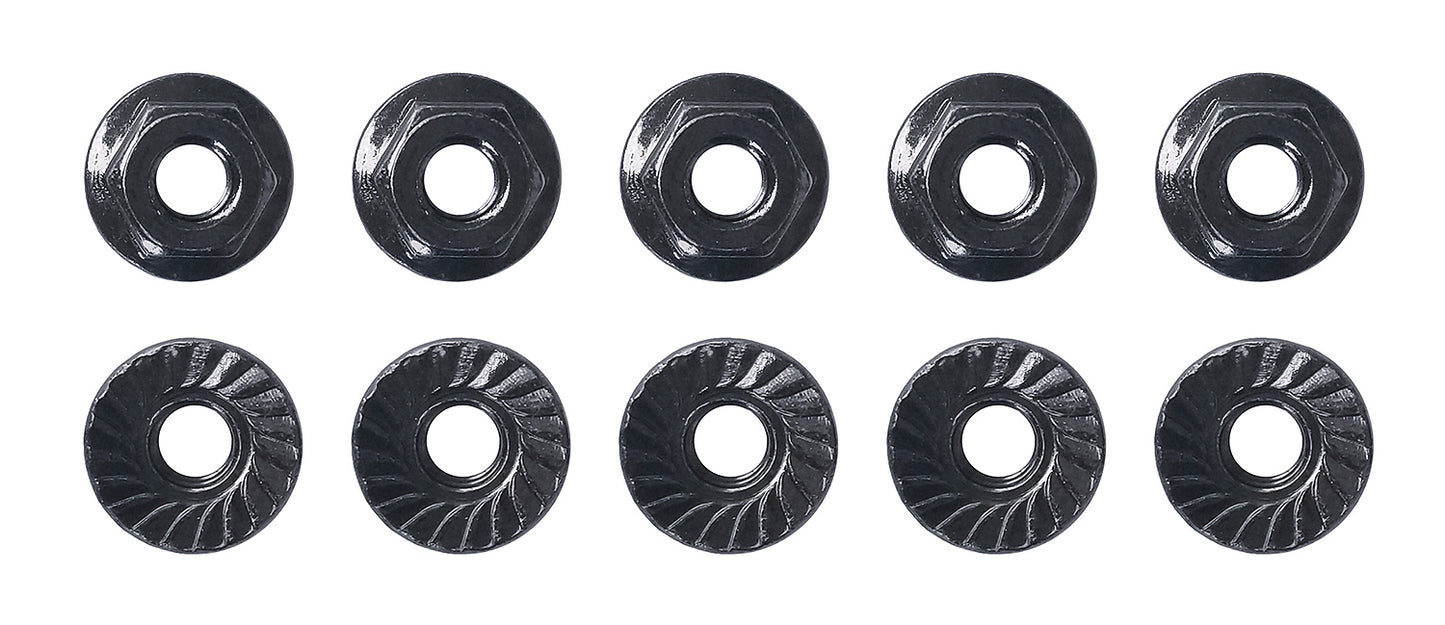 Team Associated M4 Low Profile Serrated Steel Black Wheel Nuts (10 pcs)