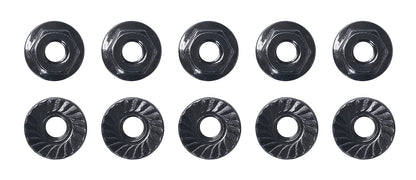 Team Associated M4 Low Profile Serrated Steel Black Wheel Nuts (10 pcs)