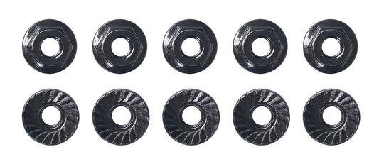 Team Associated M4 Low Profile Serrated Steel Black Wheel Nuts (10 pcs)