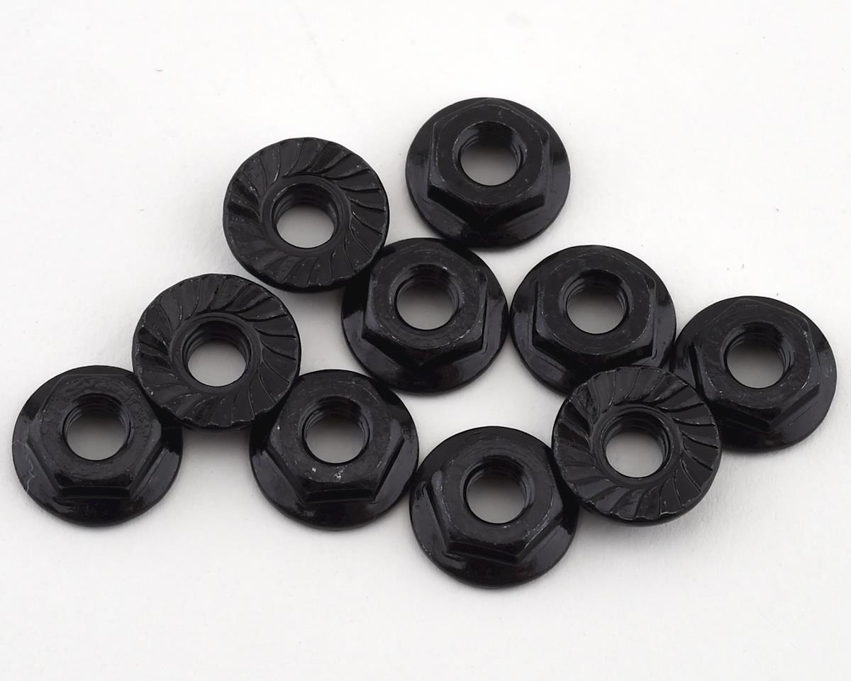 Team Associated M4 Low Profile Serrated Steel Black Wheel Nuts (10 pcs)