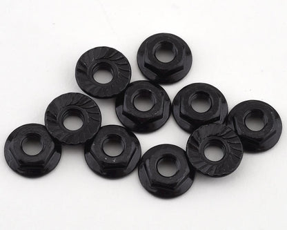 Team Associated M4 Low Profile Serrated Steel Black Wheel Nuts (10 pcs)