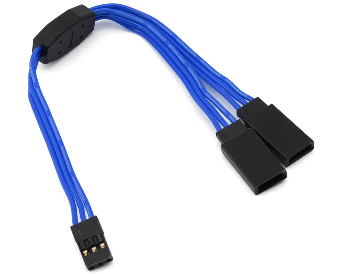 Yeah Racing 60-Core Y-Harness Servo Extension Lead (150mm) Blue