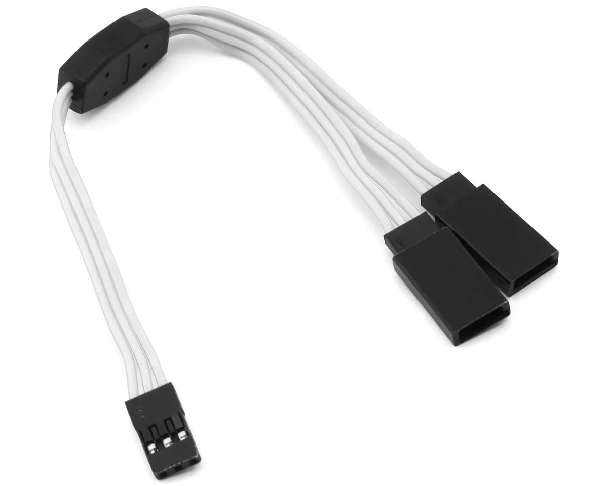 Yeah Racing 60-Core Y-Harness Servo Extension Lead (150mm) White